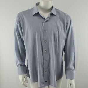 Onward Reserve Button‎ Up Shirt Mens Size XL Tailored Fit Blue White Striped